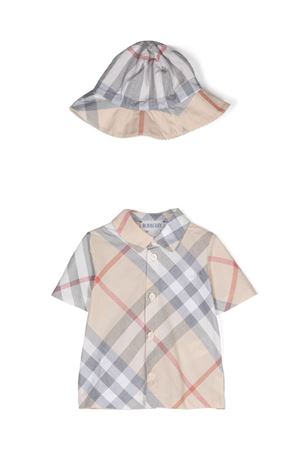 beige cotton set BURBERRY KIDS | 8095623A2015